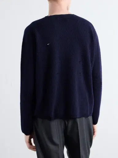 Second/Layer Distressed Waffle-Knit Wool and Cashmere-Blend Sweater - Men | Thumbnail 4