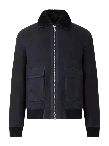 MR P. Shearling-Trimmed Suede Bomber Jacket - Men | Thumbnail 1