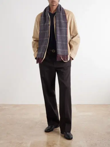 Johnstons of Elgin Urquhart Checked Cashmere Scarf - Men | Thumbnail 2 Johnstons of Elgin Urquhart Checked Cashmere Scarf - Men | Thumbnail 2