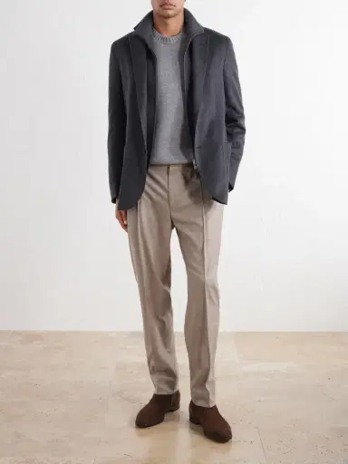 Zegna Straight-Leg Wool, Cashmere and Silk-Blend Trousers - Men | Thumbnail 2 Zegna Straight-Leg Wool, Cashmere and Silk-Blend Trousers - Men | Thumbnail 2