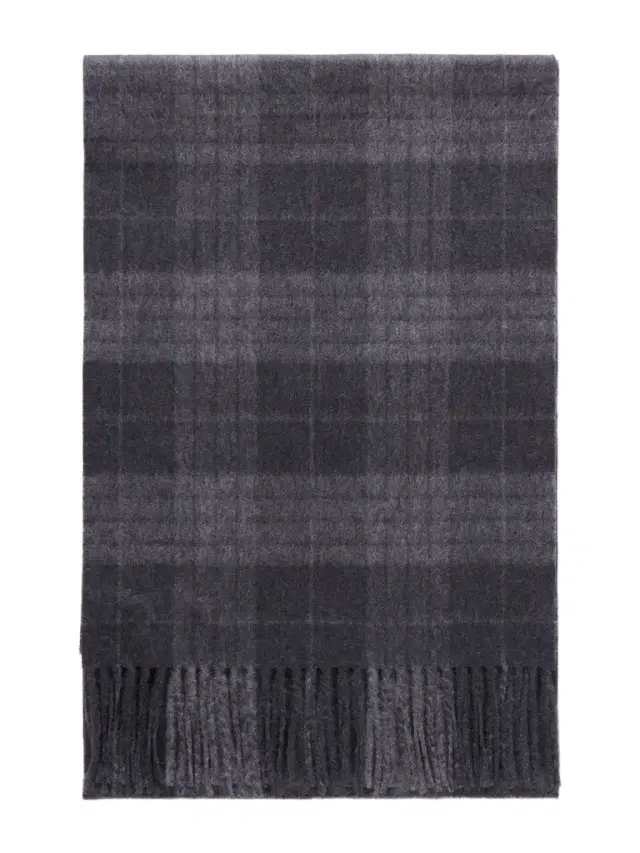 Johnstons of Elgin Glamis Fringed Checked Cashmere Scarf - Men
