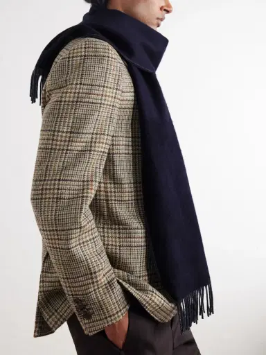 Johnstons of Elgin Ulva Reversible Cashmere Scarf - Men | Thumbnail 2 Johnstons of Elgin Ulva Reversible Cashmere Scarf - Men | Thumbnail 2