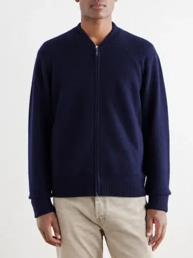 MR P. Brushed Cashmere Zip-Up Cardigan - Men | Thumbnail 3