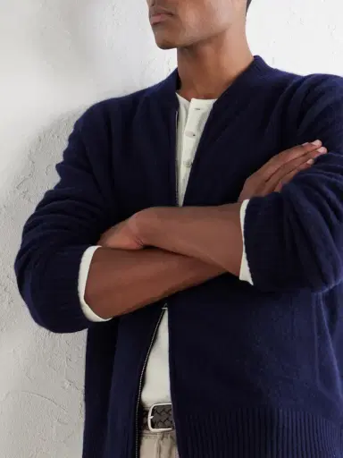 MR P. Brushed Cashmere Zip-Up Cardigan - Men | Thumbnail 5