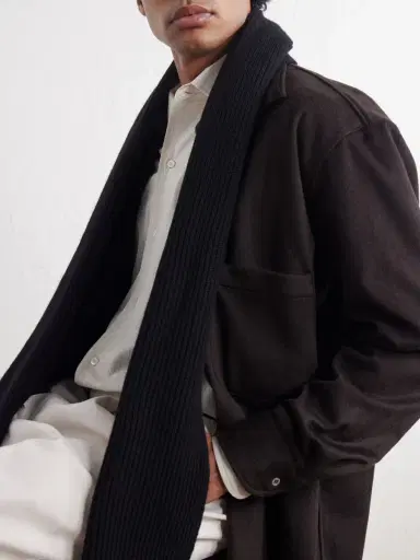 Johnstons of Elgin Ribbed Cashmere Scarf - Men | Thumbnail 3 Johnstons of Elgin Ribbed Cashmere Scarf - Men | Thumbnail 3