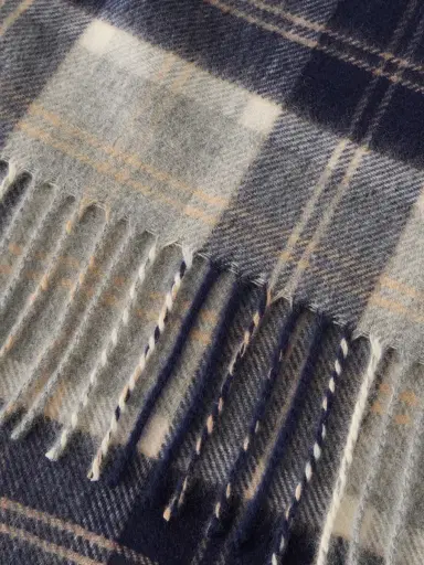 Johnstons of Elgin Fringed Checked Cashmere Scarf - Men | Thumbnail 4 Johnstons of Elgin Fringed Checked Cashmere Scarf - Men | Thumbnail 4