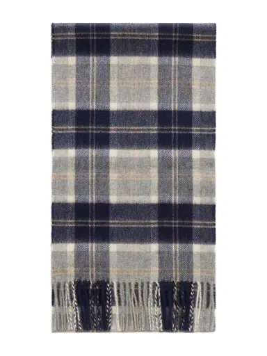 Johnstons of Elgin Fringed Checked Cashmere Scarf - Men | Thumbnail 1 Johnstons of Elgin Fringed Checked Cashmere Scarf - Men | Thumbnail 1