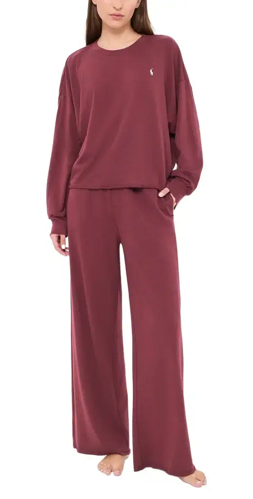 Crew Neck/Wide Leg Pants Set