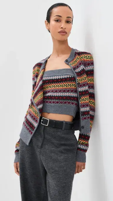 Monse Fair Isle Cascade Knit Cardigan Set | Thumbnail 2