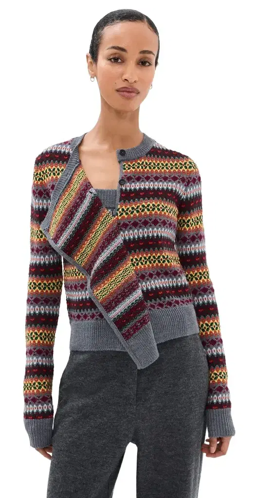 Monse Fair Isle Cascade Knit Cardigan Set