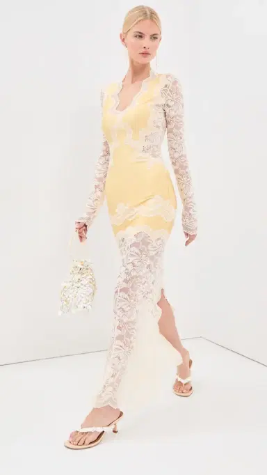 Rabanne Lace and Jersey Dress | Thumbnail 2