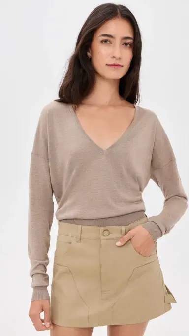 RENGGLI Silk Cashmere V Neck Sweater | Thumbnail 2