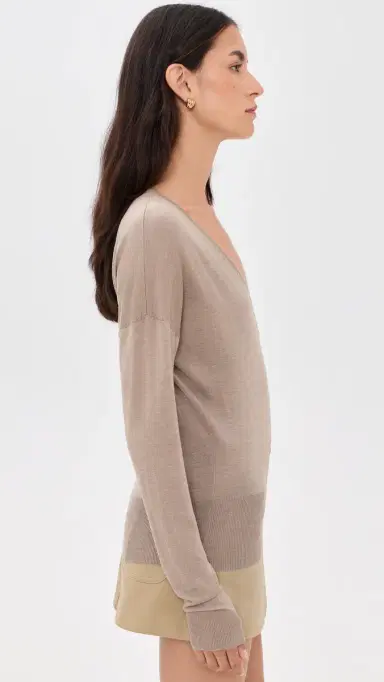 RENGGLI Silk Cashmere V Neck Sweater | Thumbnail 4
