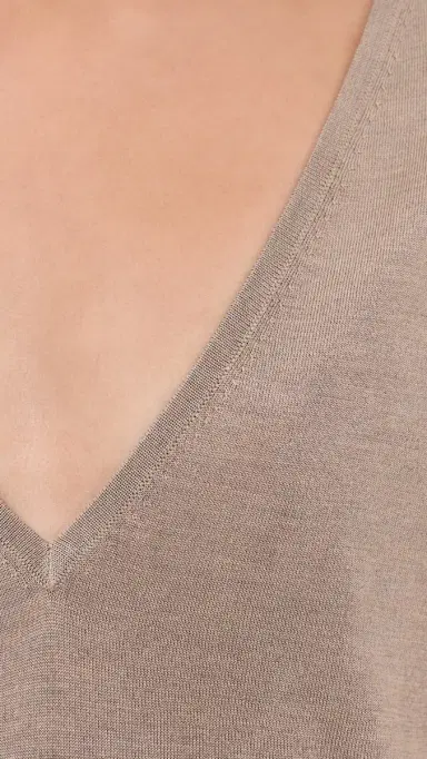 RENGGLI Silk Cashmere V Neck Sweater | Thumbnail 6