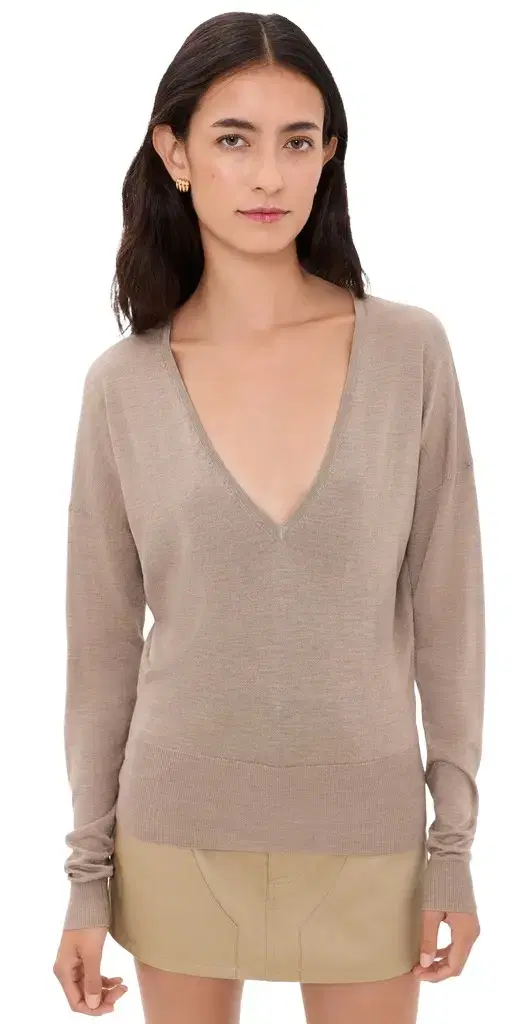 Silk Cashmere V Neck Sweater
