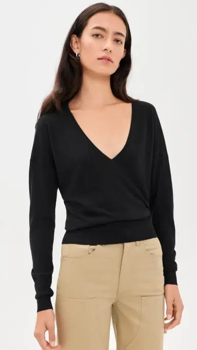 RENGGLI Silk Cashmere V Neck Sweater | Thumbnail 2