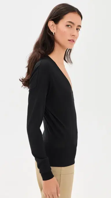 RENGGLI Silk Cashmere V Neck Sweater | Thumbnail 4