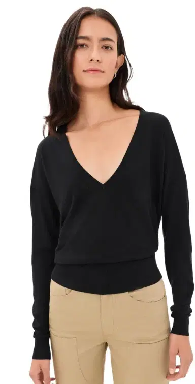 RENGGLI Silk Cashmere V Neck Sweater | Thumbnail 1