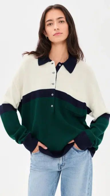 GOOD AMERICAN The Oversized Rugby Sweater | Thumbnail 2 GOOD AMERICAN The Oversized Rugby Sweater | Thumbnail 2