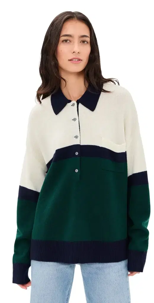 GOOD AMERICAN The Oversized Rugby Sweater