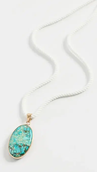 By Adina Eden Aqua Blue Pendant Twisted Rope Necklace | Thumbnail 2