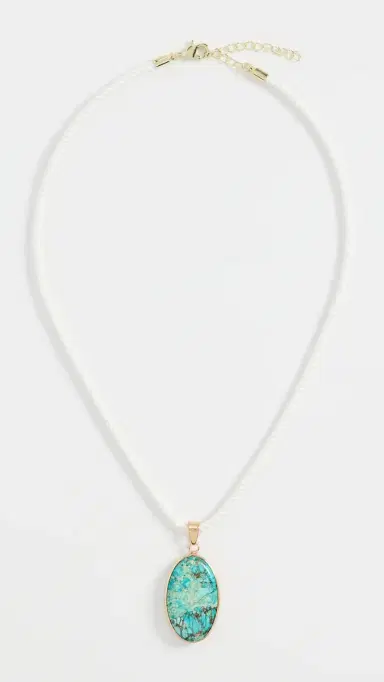 By Adina Eden Aqua Blue Pendant Twisted Rope Necklace | Thumbnail 4