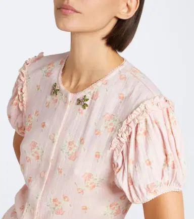 Simone Rocha Crystal-embellished floral cotton cardigan | Thumbnail 3