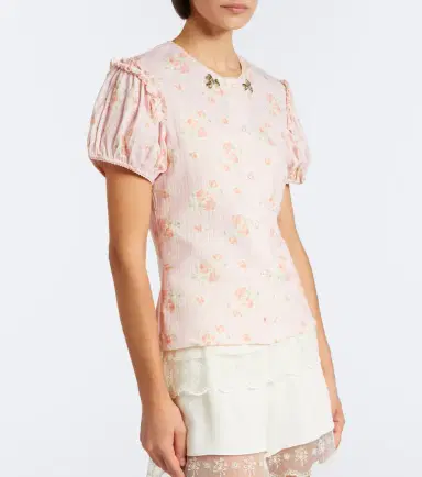 Simone Rocha Crystal-embellished floral cotton cardigan | Thumbnail 4