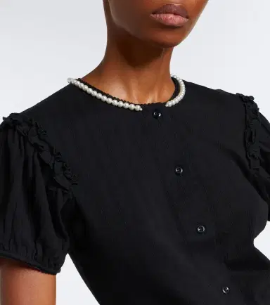 Simone Rocha Embellished pointelle cotton cardigan | Thumbnail 5
