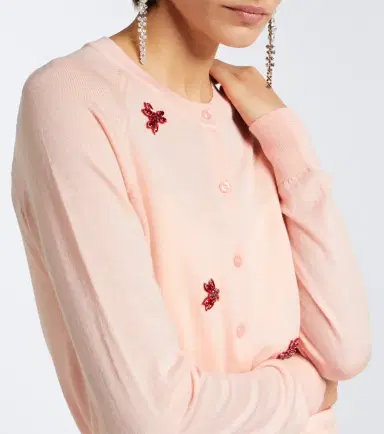 Simone Rocha Crystal-embellished wool and silk cardigan | Thumbnail 6