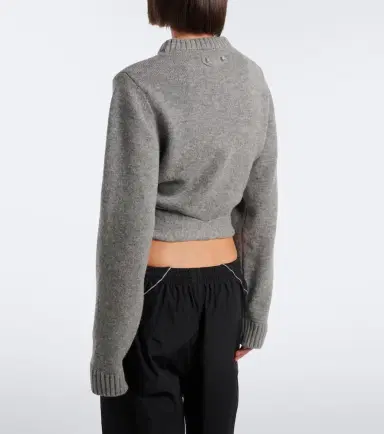 Balenciaga Cropped gathered wool sweater | Thumbnail 2