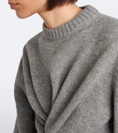 Balenciaga Cropped gathered wool sweater | Thumbnail 4