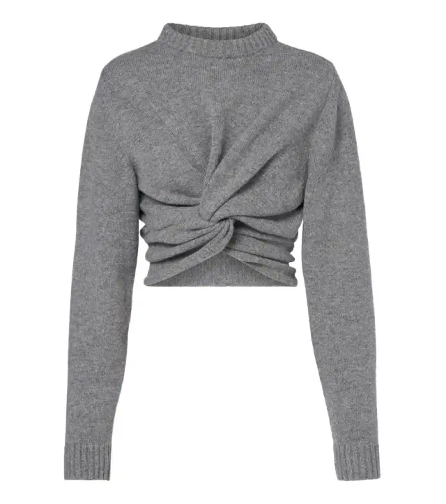 Balenciaga Cropped gathered wool sweater