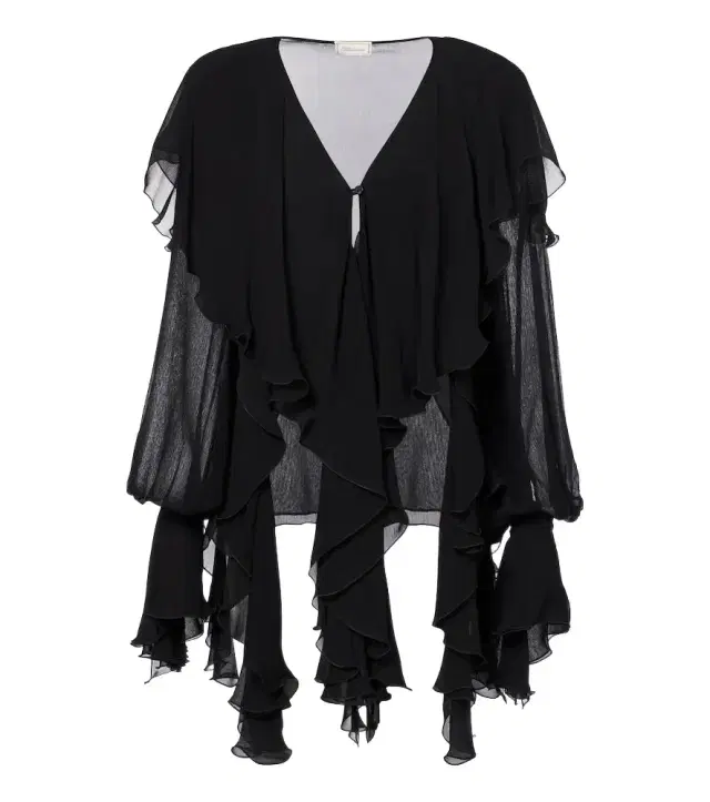 Ruffled crêpe blouse