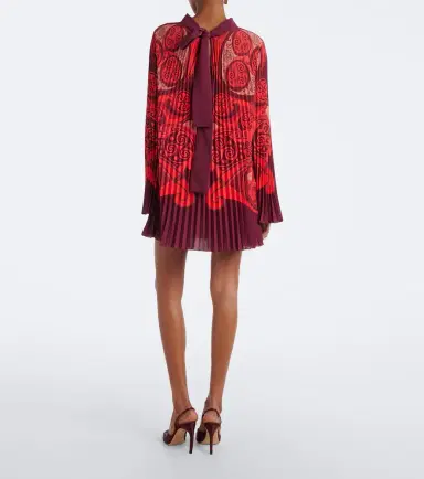 La DoubleJ Alchemy pleated tie-neck minidress | Thumbnail 2