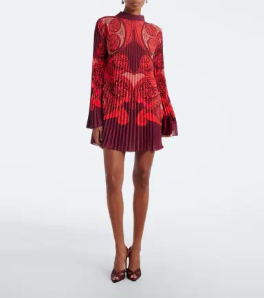 La DoubleJ Alchemy pleated tie-neck minidress | Thumbnail 6