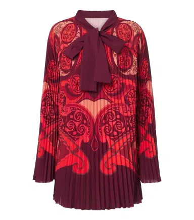 La DoubleJ Alchemy pleated tie-neck minidress | Thumbnail 1