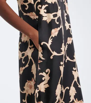 La DoubleJ Buttercup feather-trimmed silk maxi dress | Thumbnail 4