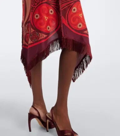 La DoubleJ Alchemy fringed silk voile midi dress | Thumbnail 2