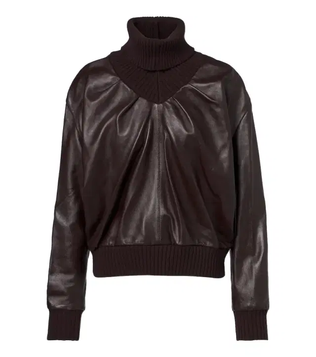 Victoria Beckham Leather turtleneck top