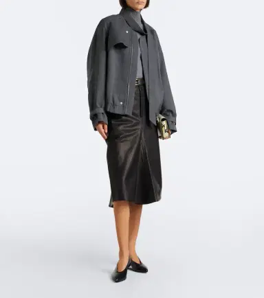 Victoria Beckham Leather midi skirt | Thumbnail 4 Victoria Beckham Leather midi skirt | Thumbnail 4