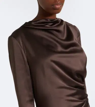 Loulou de Saison Fabio draped satin midi dress | Thumbnail 2