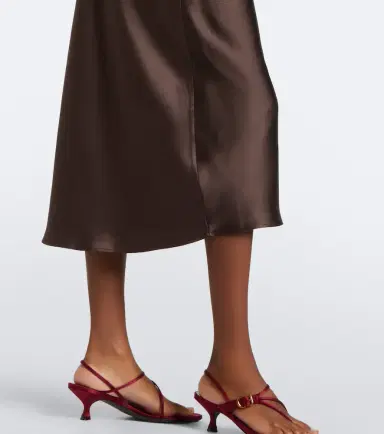 Loulou de Saison Fabio draped satin midi dress | Thumbnail 6