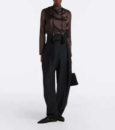 Loulou de Saison Anya draped satin top | Thumbnail 5