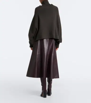 Joseph Helius leather midi skirt | Thumbnail 5