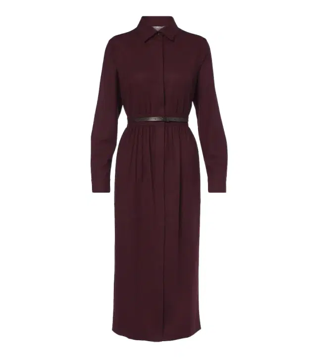 Max Mara Belted wool-blend shirt dress