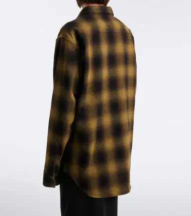 Balenciaga Checked wool-blend flannel overshirt | Thumbnail 3
