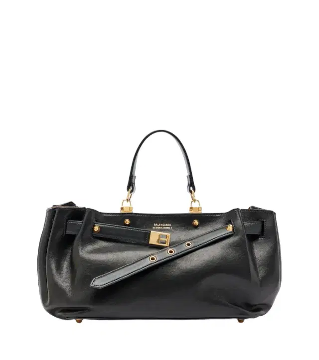 Fan Small leather top-handle bag