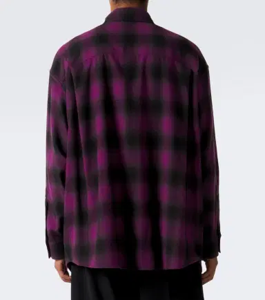 Balenciaga Checked wool-blend overshirt | Thumbnail 2