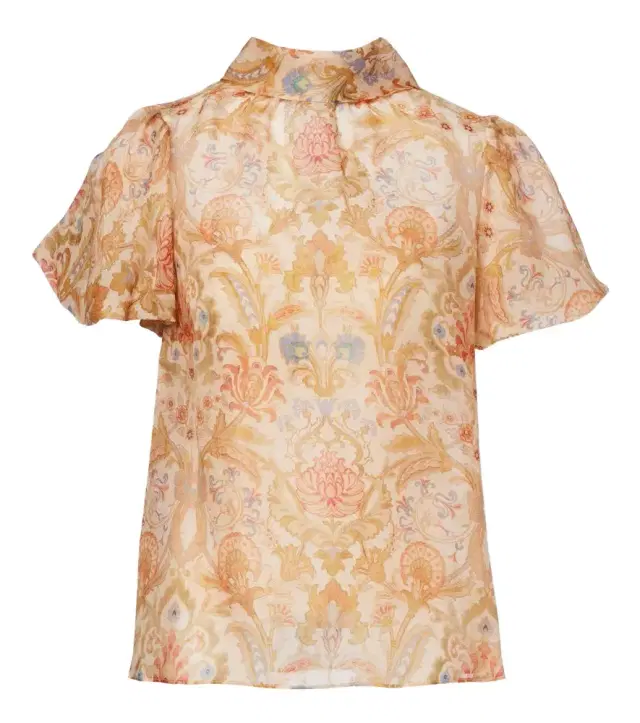 Zimmermann Valiant printed linen and silk top